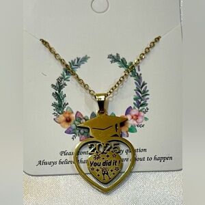 2025 βYou Did Itβ Graduation Charm Necklace Stainless Steel 18β